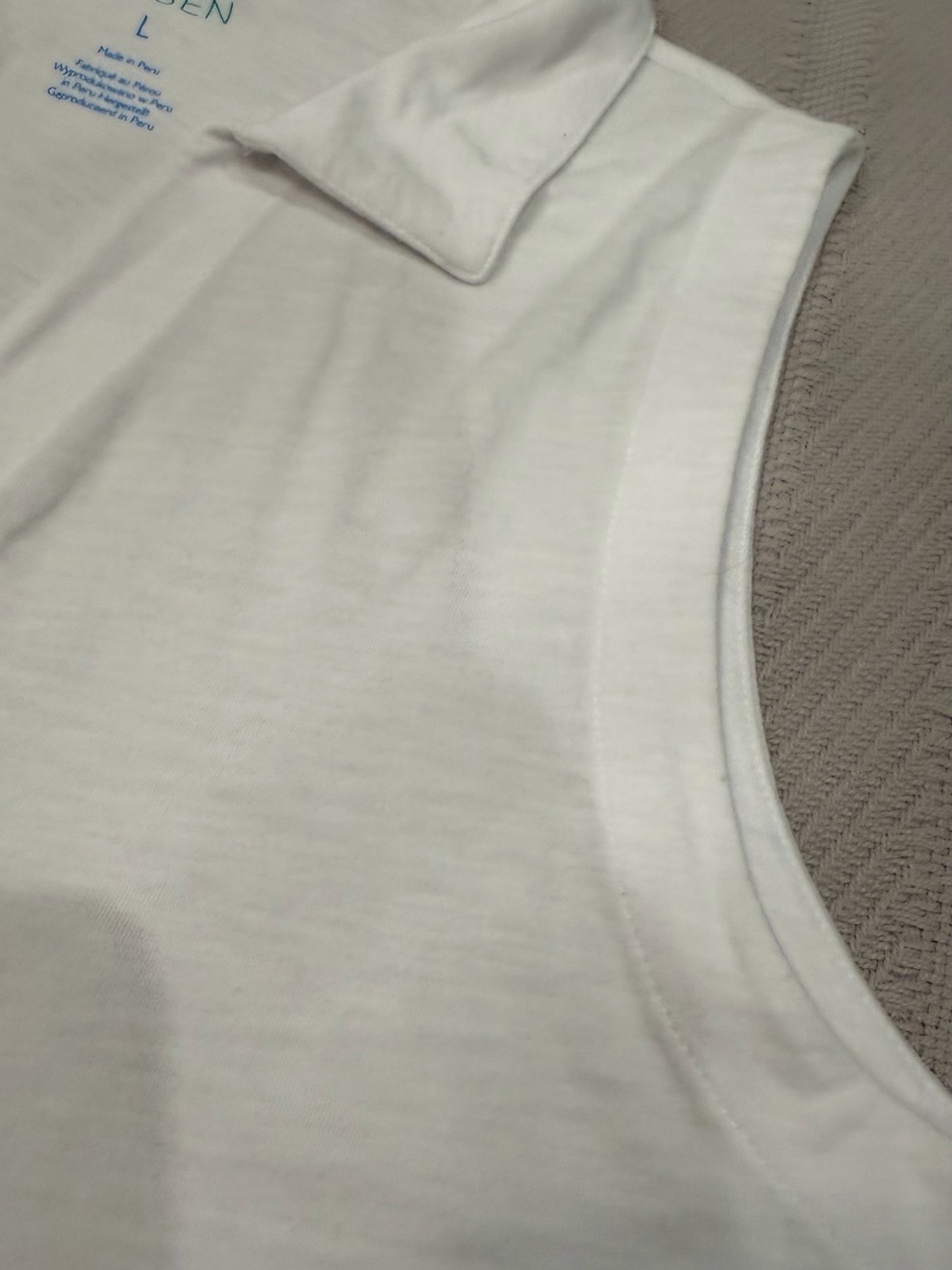 Sigrid Olsen White Sleeveless Collared Split Neck Stretch Top L - Picture 6 of 8